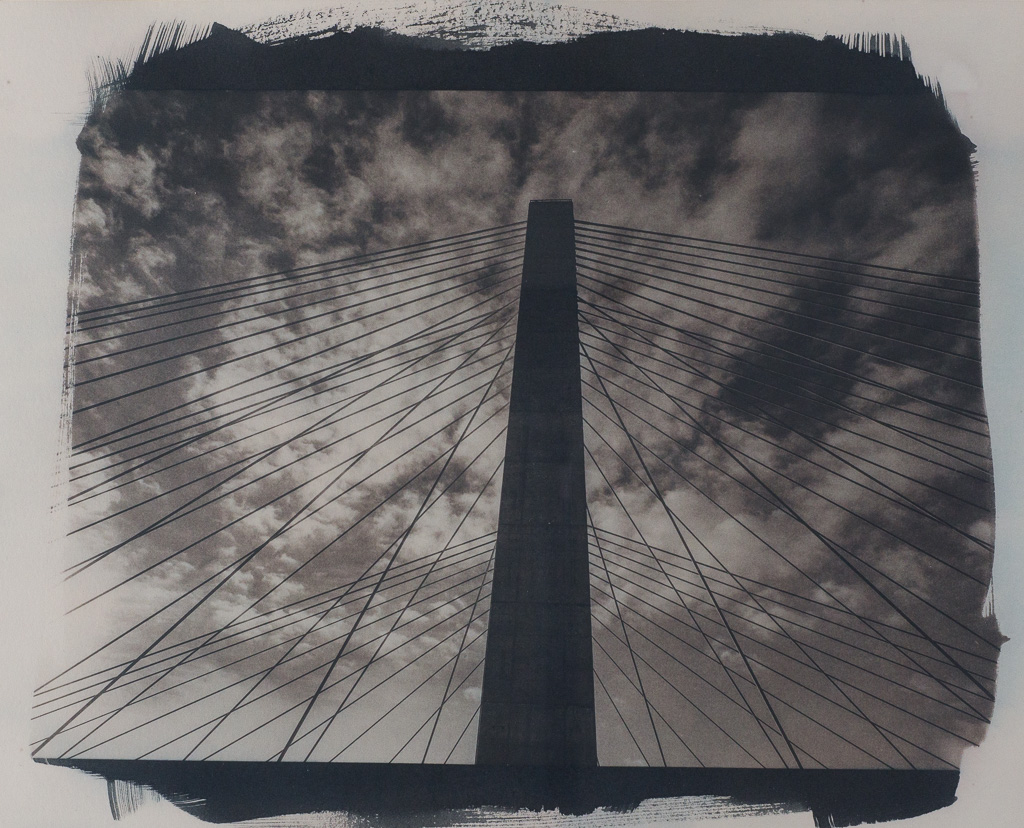 tappan zee bridge, cyanotype, oak gall