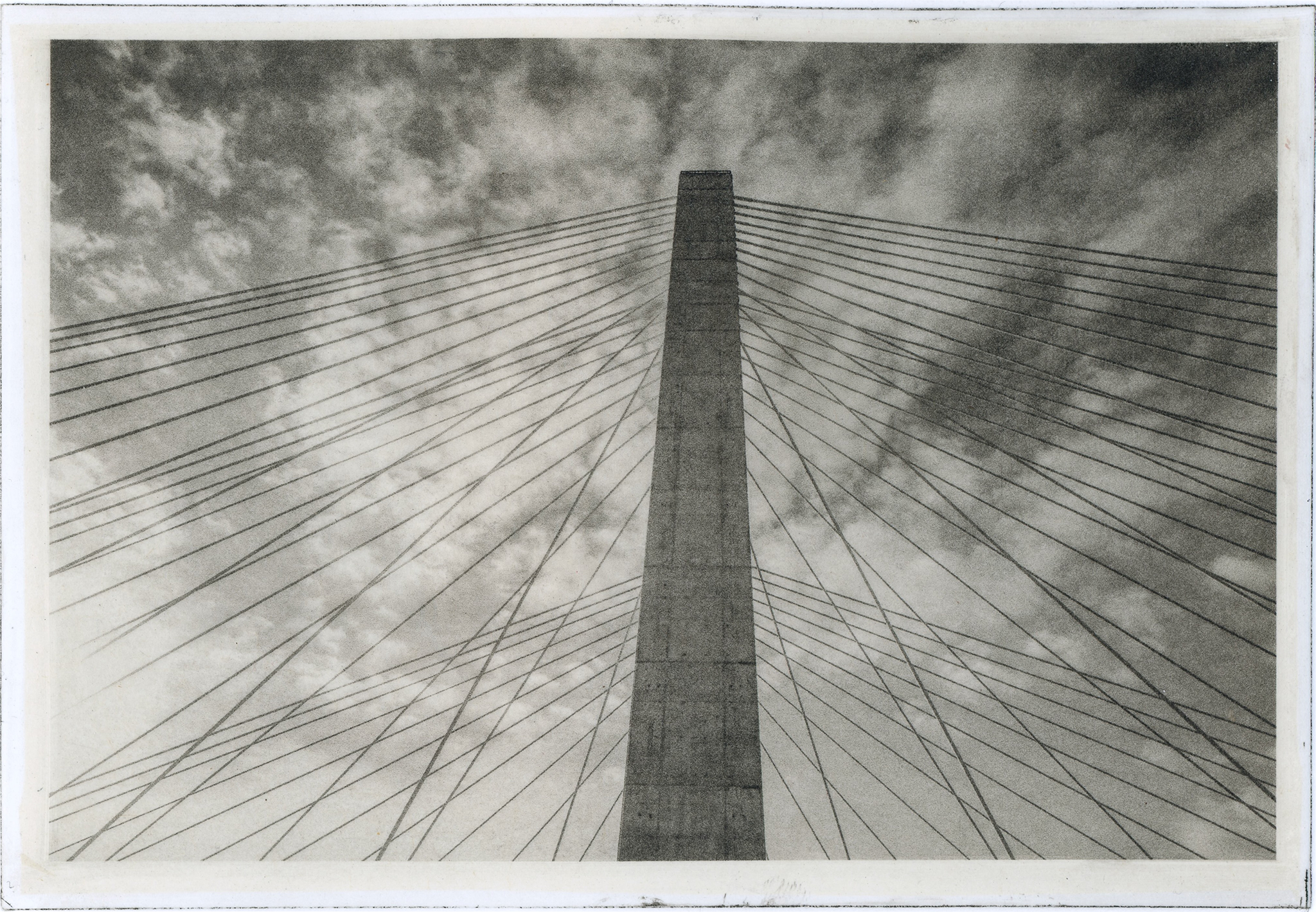 Tappan Zee Bridge - Chine collé photogravure print 2022